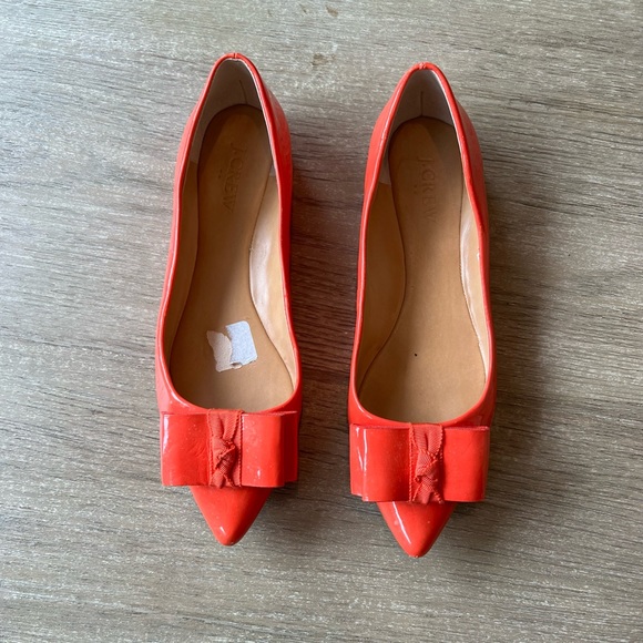 Jcrew woman’s orange flats shoes